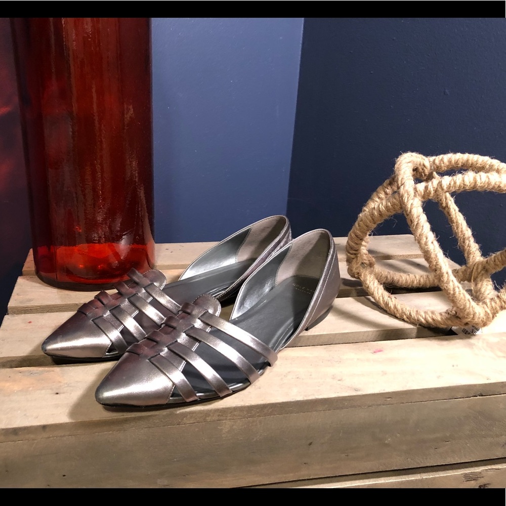 Silver flats. Cole Haan.